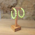 Green Pearl Hoop Earrings